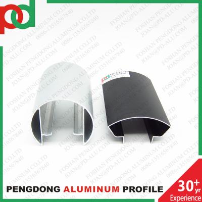 China 6M Length Plata Mate Black Wooden Color Aluminium Handrail Profiles With Bronze Anodized Finish And Different Sizes for sale