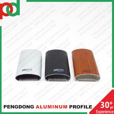 China 6M Length Plata Mate Black Wooden Color Aluminium Handrail Profiles With Bronze Anodized Finish And Different Sizes for sale