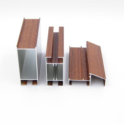 China 6063 T5 Wood Effect Aluminium Extrusion For Windows Chile Bolivia for sale