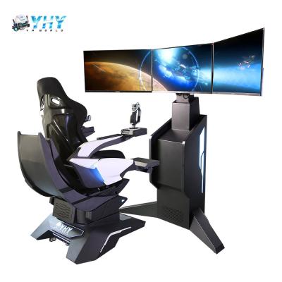 China 1100W VR Flight Simulators 3 Axis Dynamic Platform 360 Rotate Chair With Joystick Stick Game for sale