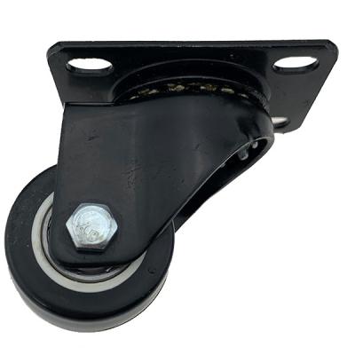 China 2 Inch Low Profile Black Swivel Plate Polyurethane Casters Wheel for sale