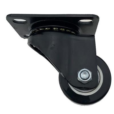 China 2.5 Inch PU Low Profile Swivel Plate Caster Wheels In Industrial Equipment for sale