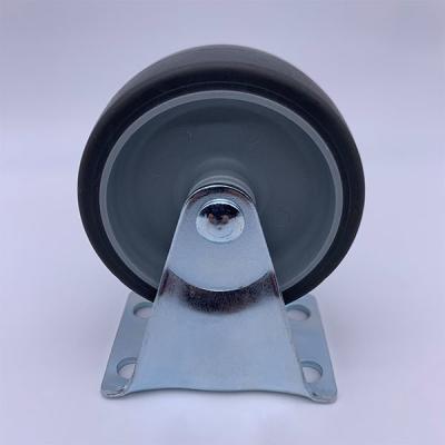 China Grey TPR Tread Plain Bearing Rigid Plate Caster 1.5 Inch for sale