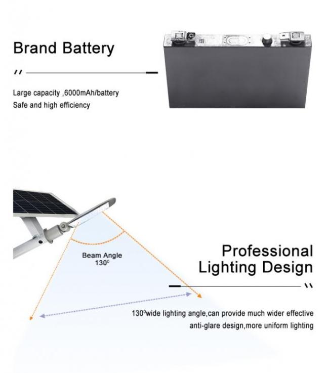 High Power IP65 All In One Solar Street Courtyard Light 2700K CCT 4