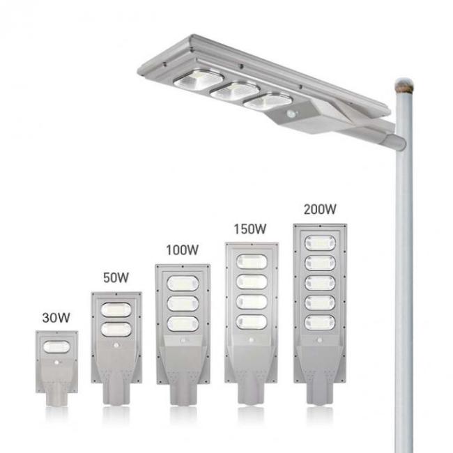 100 W 200 W 300 W Solar Powered LED Street Lights SMD2835 LiFePO4 Battery 1