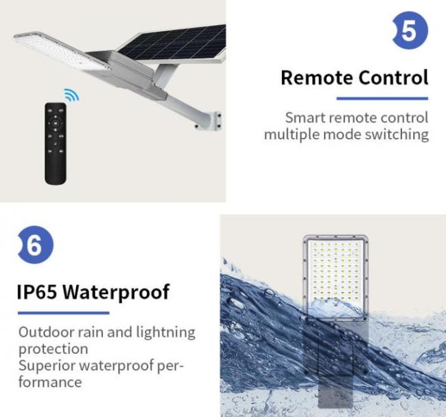 Aluminum Design Separated Motion Sensor DC 100W 200W 300W 400W IP66 Solar Powered Outdoor Street Lamp Led Street Light 4