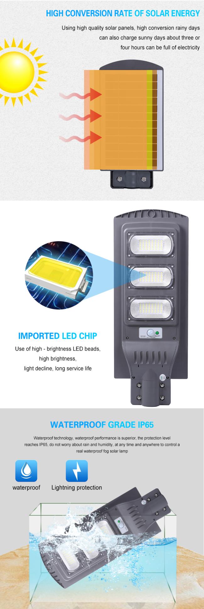 StreetLight Ip65 Outdoor Waterproof Solar Light 30w 60w 90w 120w 150w Integrated All In One Led Solar Street Light