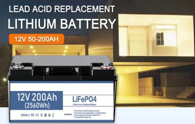 China Confiable Rv Solar de plomo ácido de bajo voltaje Litio Ión Pack Box Almacenamiento de energía 12.8V 200Ah 2.56Kwh Lifepo4 Batería en venta