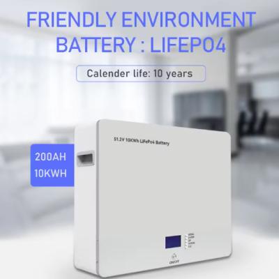 中国 6000 サイクル LifePo4 バッテリー 48v リチウム 太陽電池 200ah 10kwh 48v 壁掛け リチウム バッテリー 太陽系用 販売のため