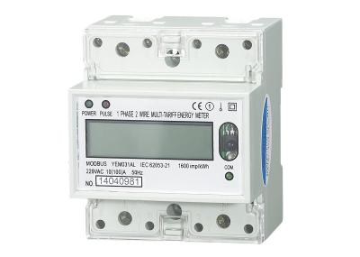China Wide Range Current Electric Single Phase Energy Meter YEM031AL Multi Rate With Digital Display for sale