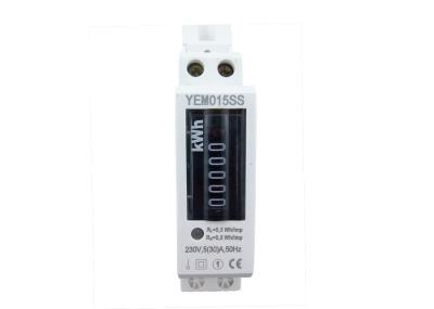 China YEM015SS KWh Pulse Output Single Phase Din Rail Energy Meter With Analog Display 60A for sale
