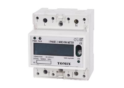 China RS485 Modbus Protocol Din Rail Kwh Meter Single Phase For Solar Systems YEM011GC for sale