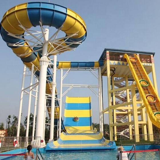 Quality Adult Industrial Water Slide Theme Park Boomerang Water Slide Big Splash for sale