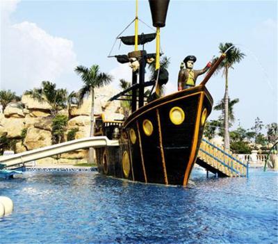 China Kids Interactive Water Play Equipment Small Pirate Ship Water Slide for sale