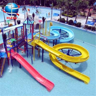 China 830sqm Interactive Water Play Equipment Fiberglass Commercial Water Slide for sale