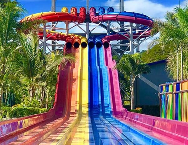 Quality Free Fall Fiberglass Octopus Racer Water Slide Commercial Swimming Pool Slides for sale