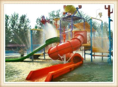 China FRP Aquatic Play Equipment Holiday Resorts Residential Swimming Pool Slides for sale