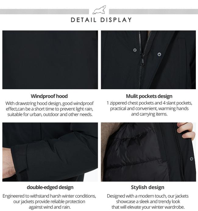 Winter jacket detail showing hood and collar design