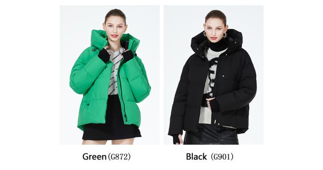 Close-up of women's winter jacket features