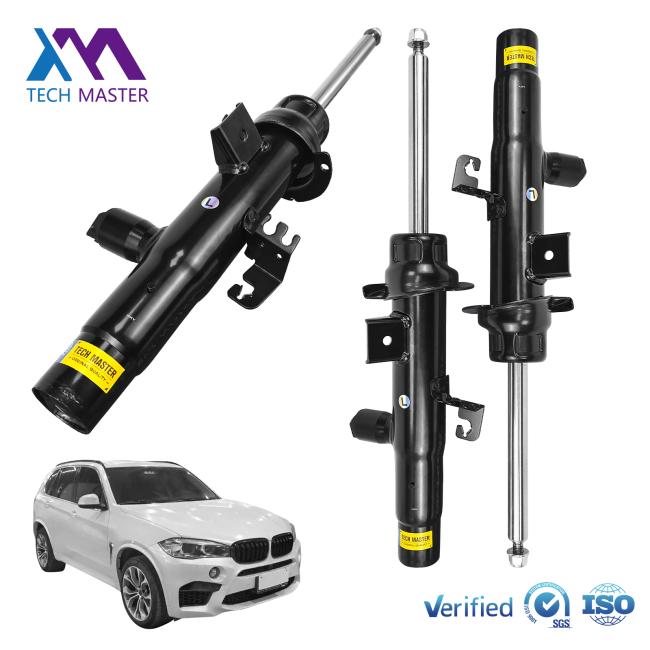 Close-up of shock absorber strut