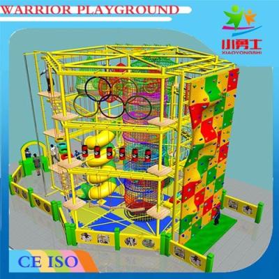 China Warrior cheap double track indoor wood adventure challenge rope course equipment for sale
