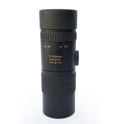 China Hunting Use Zoom Monocular Telescope 7x - 17x30 With Black Skid Resistence for sale