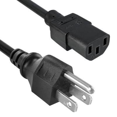 China IEC US Power Cords Waterproof 250V 3 Pin Computer Ac Power Cable for sale