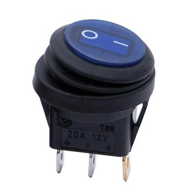 China Waterproof 12 Volt Dc Rocker Switches 20a On Off Led Light Round for sale