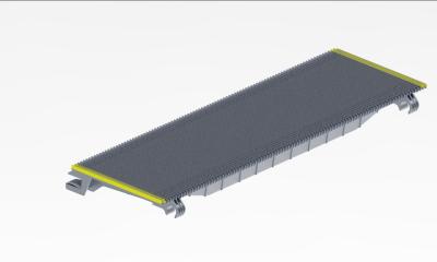 China Type 1000 Die Cast Aluminum Pallets 2 Sides Yellow Demarcation Escalator Spare Part for sale