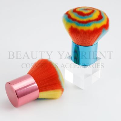 China Multicolored Hair Kabuki Makeup Brush OEM Logo Facial Beauty  Tools for sale