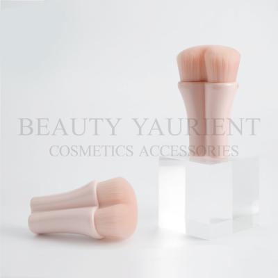 China Love Heart Plastic Handle Small Kabuki Makeup Brush Without Ferrule 43g for sale