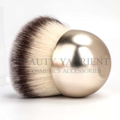 China Metal Plating Finishing Powder Makeup Brush Egg Shape Base Soft PBT Hair for sale
