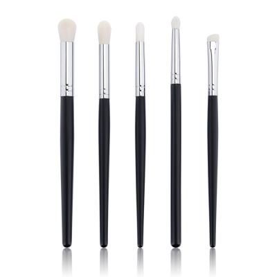 China Matte Black Wooden Handle Eyeshadow Makeup Brush Set  150-180mm for sale