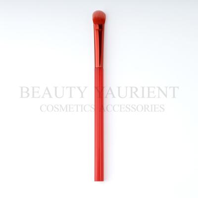 China ISO14000 Red Plastic Handle Round Eyeshadow Brush With 2tone Red And Light Red Tips for sale
