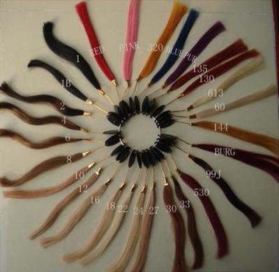 China Carta de color natural del anillo/del pelo del color del cabello humano de Brown el 10cm - el 15cm en venta