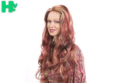China Multi Layered Haircuts Long Curly Full Lace Synthetic Wigs , Synthetic Fiber Skin Part Wig for sale