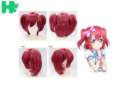 China Beauty Fashion Synthetic Cosplay Wigs Red Colored Cosplay Party Wig For Women for sale