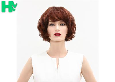 China 250g Kanekalon Fiber Wigs With Bang , Heat Resistant Pure Color Short Wave Wig for sale