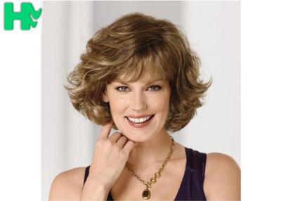 China Black Women 180% Density Short Synthetic Wigs Wind With Blonde Curly Hair for sale