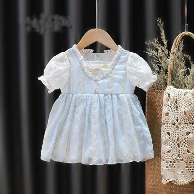 China Sky Light Blue Lace Children'S Dress Clothing For Girls Summer Season for sale