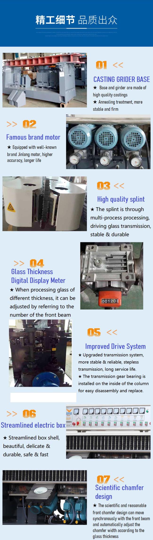 Machine in operation processing glass