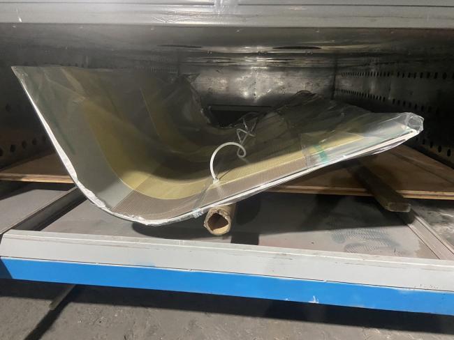 Close-up view of vacuum bagging film in industrial use