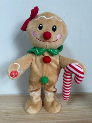 China Hot Selling 2023 Wholesale Singing and Dancing Plush  The Gingerbread Man  for Xmas for sale