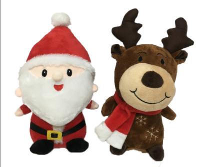 China 24cm 9.45in Christmas Tree With Stuffed Animals Reindeer Santa Claus Stuffed Animal for sale