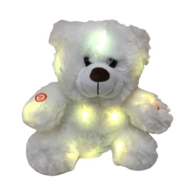 China 0.82ft 0.25M LED Plush Toy Colour Changing Teddy Bear With Lights And Music Furry Hair for sale