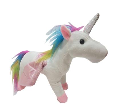China Musical 0.25m 9.84in Plush Unicorn Stuffed Animal Night Light Up Toys for sale