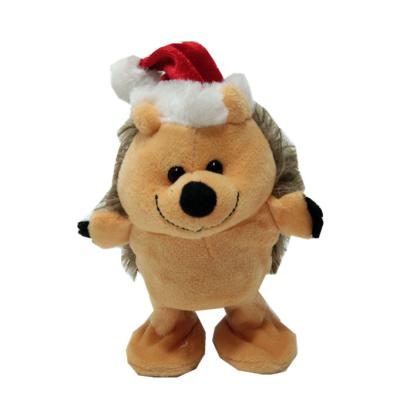 China 5.91in 15cm Christmas Reindeer Stuffed Animal Hedgehog Dog Toy Walking BSCI for sale