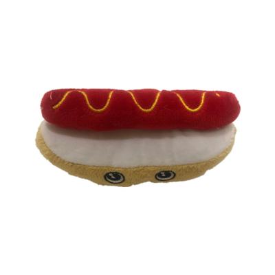 China 13cm 5.12 Inch Pet Plush Toys Hot Dog Plush Dog Toy EMC for sale