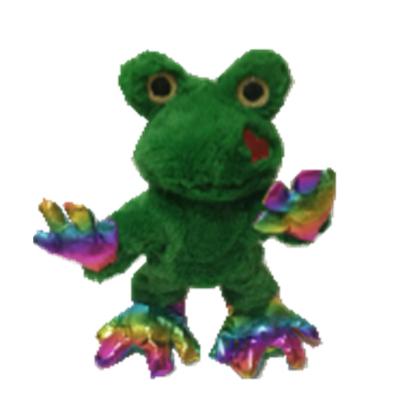 China Green 0.35M 13.78 Inch Valentine'S Day Singing Cute Frog Stuffed Animal for sale