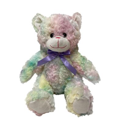 China Tie Dye 27cm 10.63in Singing Giant Valentines Day Teddy Bear Stuffed Animals for sale